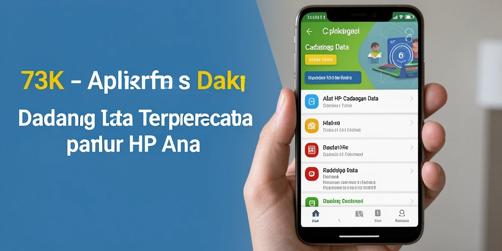 Tampilan antarmuka aplikasi 73K untuk cadangan data yang intuitif.
