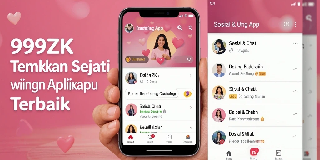 Antarmuka pengguna aplikasi Dating 999ZK yang menarik dan mudah digunakan.