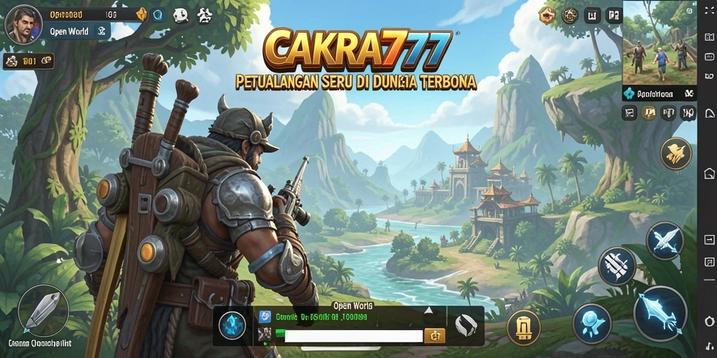Tampilan antarmuka menarik dari CAKRA777 yang menggambarkan dunia terbuka.