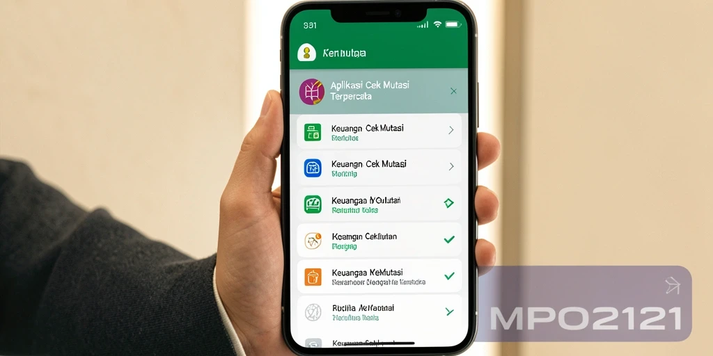 Antarmuka pengguna MPO2121 menampilkan fitur Cek Mutasi dengan jelas dan sederhana.