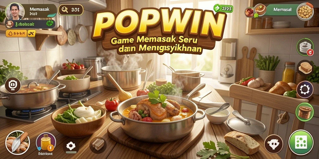 Tampilan antarmuka menarik dari permainan Memasak POPWIN.