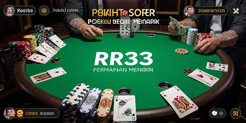 Tampilan antarmuka pengguna Poker yang menarik dan mudah dinavigasi.