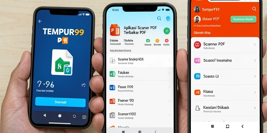 Screenshot antarmuka TEMPUR99 yang menunjukkan fungsi Scanner PDF yang intuitif.